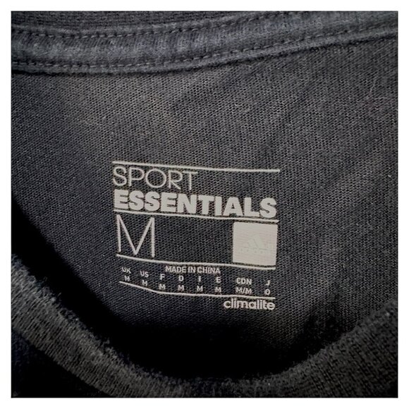 adidas logo T-shirt cut and sew short sleeve cotton black medium - Picture 5 of 5